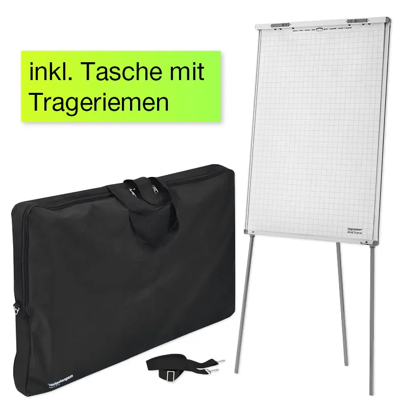 Mobil-Flipchart und Whiteboard in Tasche