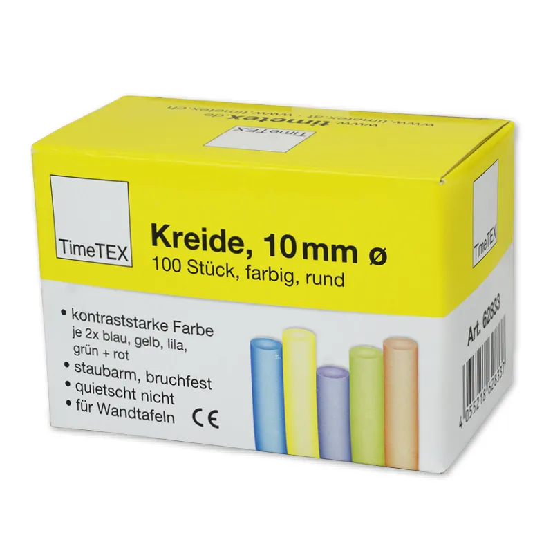 Kreide 10 mm ø, farbig, im 100-er Pack