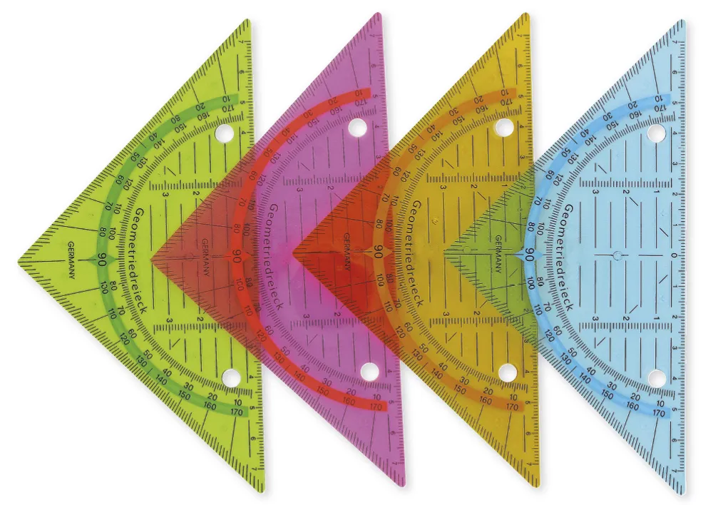 Geometrie-Dreieck zum Abheften, 16 cm