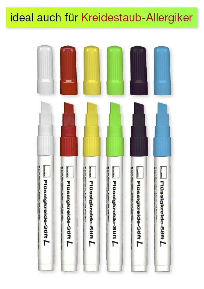 TimeTEX Flüssigkreide-Stift L Set 6-tlg.