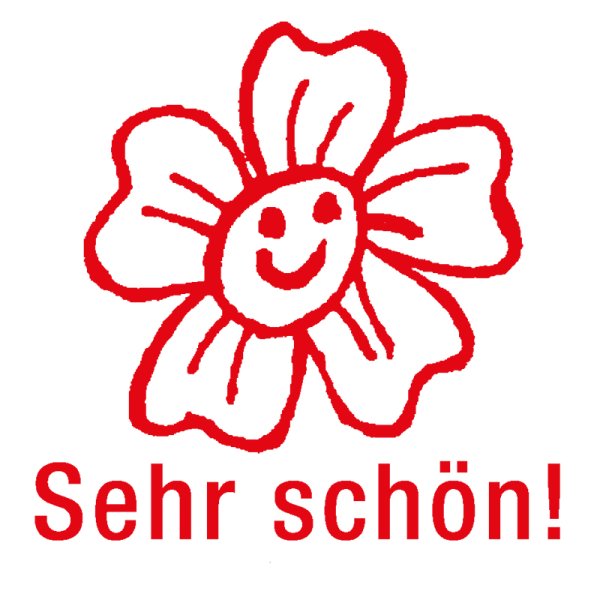 Siebdruck-Stempel "Perpetuum", Blume "Sehr schön!"