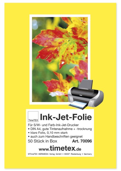 TimeTEX-Ink-Jet-Folie A4 (Tintenstrahl), Box 50 Stück