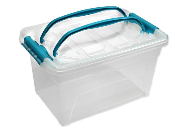 Kunststoff-Box stapelbar, transparent, mit Tragegriff, 7 Liter