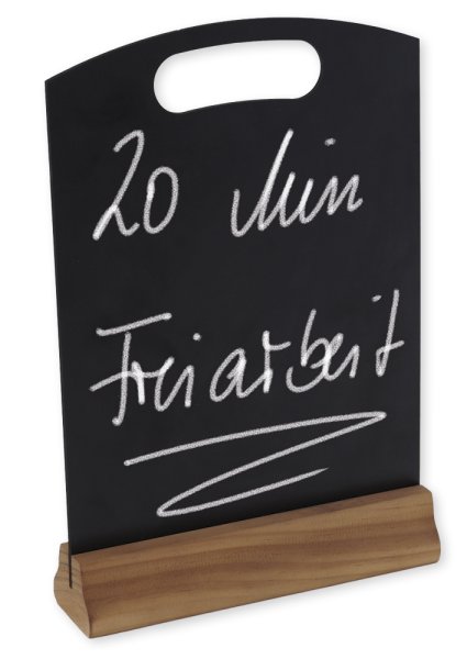 Tisch-Tafel A4 mit Standfuß und Grifföffnung